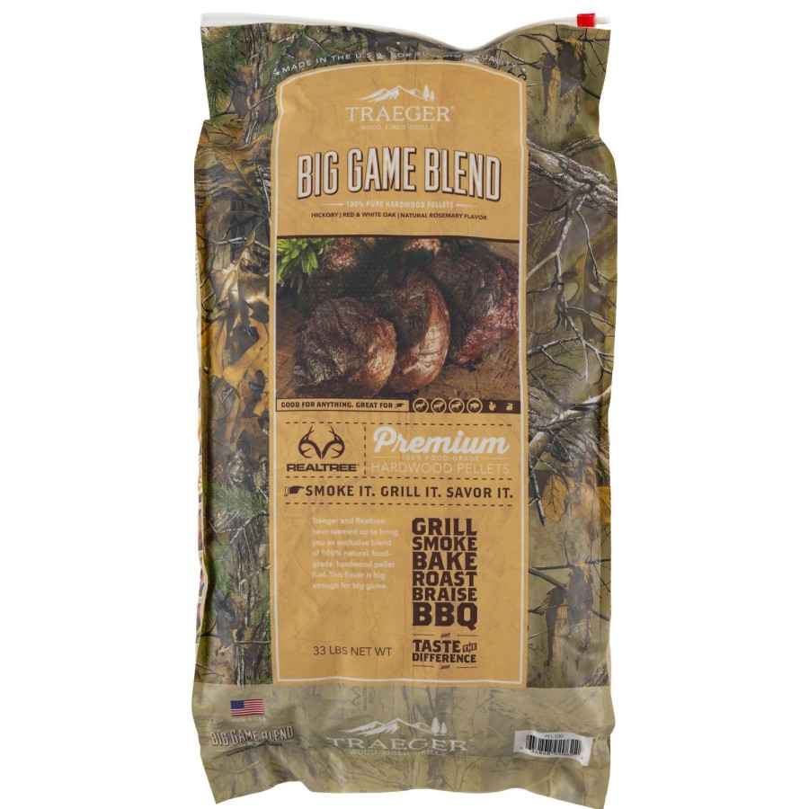 Outdoor Supplies * | Traeger Realtree Hardwood Pellets All Natural Big Game Blend 33 Lb Sale