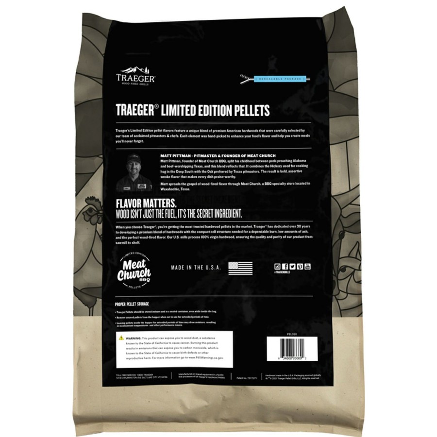 Outdoor Supplies * | Traeger Meat Church Hardwood Pellets All Natural 18 Lb Promotion