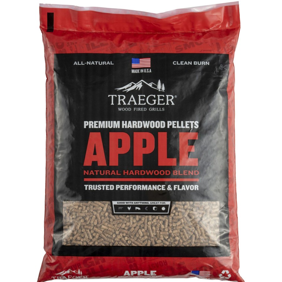 Outdoor Supplies * | Traeger Premium All Natural Apple Bbq Wood Pellet 20 Lb Discount