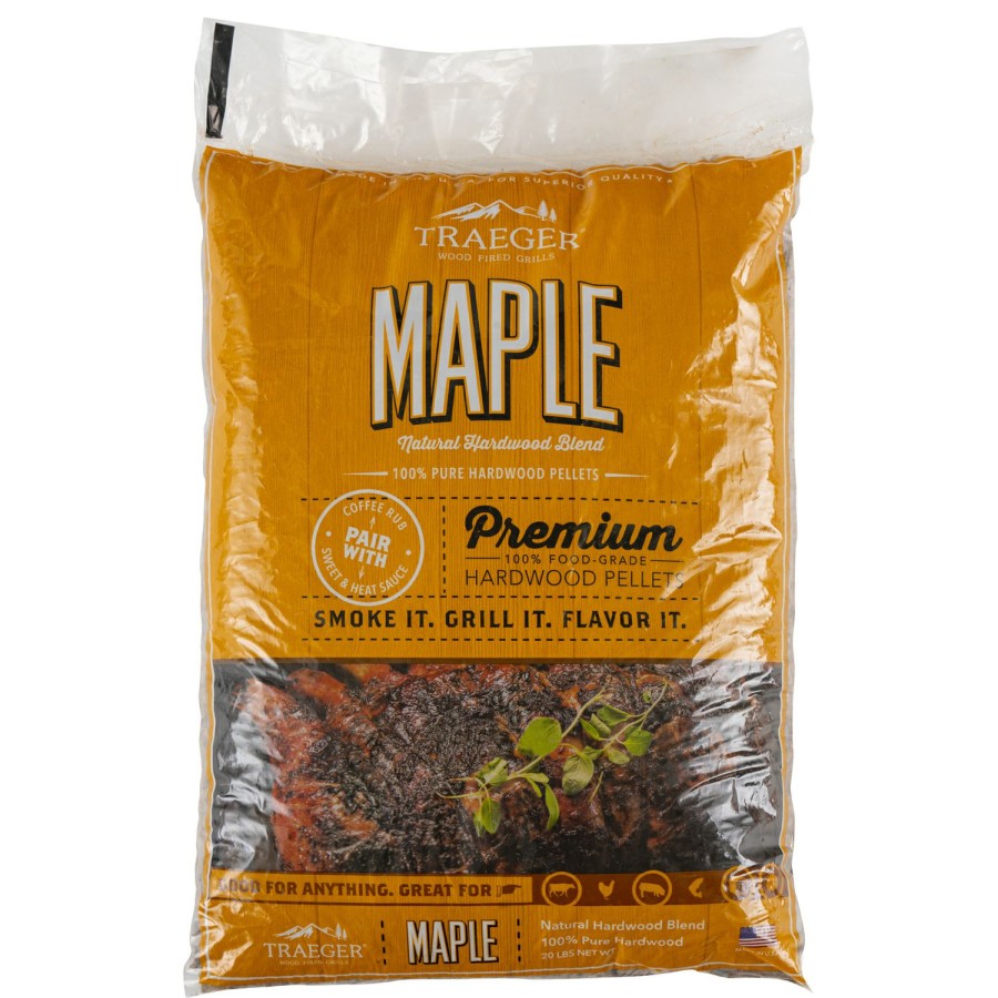 Outdoor Supplies * | Traeger All Natural Maple Bbq Wood Pellet 20 Lb Discount