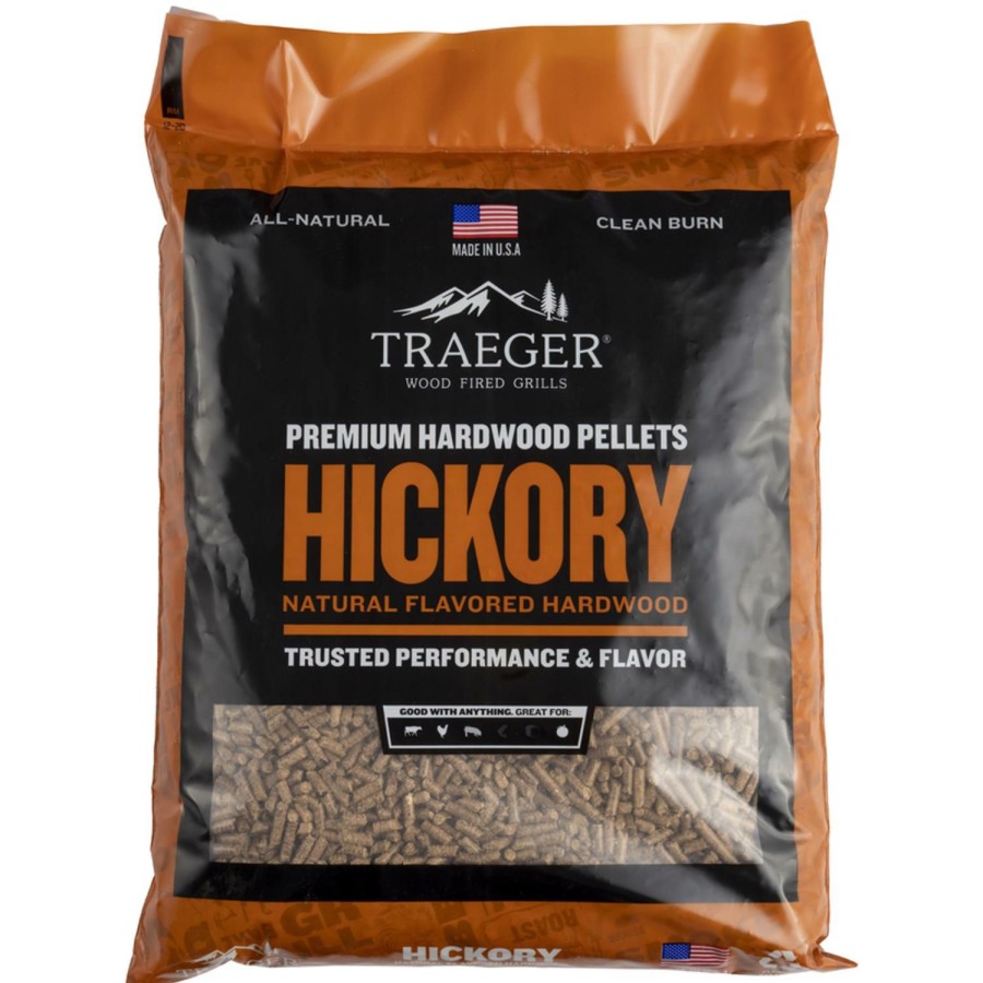 Outdoor Supplies * | Traeger Premium All Natural Hickory Bbq Wood Pellet 20 Lb Sale